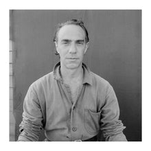 Black and white portrait of Derek Jarman, 